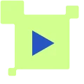 Play Button Icon in Green and Blue | Exhibetter